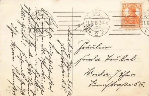 AK Herzliche Neujahrsgrüße! Kleine Soldaten Blau und Grau 1916 Patriotika