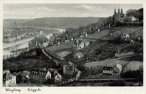 AK Würzburg Käppele Kirche Bayern 1937 gelaufen Postkarte