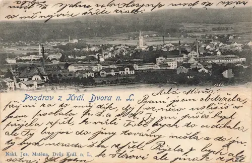 AK Könighof an der Elbe Stadtansicht Böhmen 1902 gelaufen Postkarte