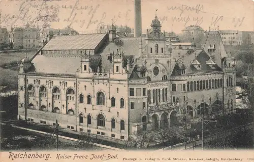 AK Reichenberg Liberec Kaiser Franz Josef Bad Böhmen 1903 gelaufen Postkarte