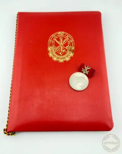 DDR Ernst-Schneller-Medaille in Silber Urkunde Major 1976