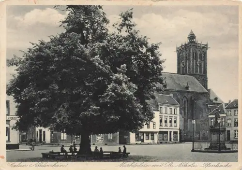 AK Calcar Niederrhein Marktplatz Pfarrkirche Nordrhein-Westfalen Postkarte
