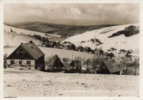 AK Moldau Gasthaus Wintersportplatz Böhmen Erzgebirge 1937 gelaufen Postkarte
