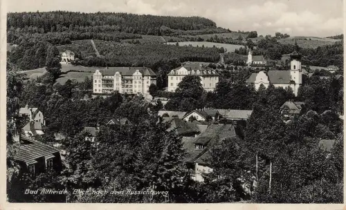 AK Bad Altheide Aussichtsweg Teilansicht Schlesien 1935 gelaufen Postkarte