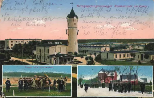 AK Neuhammer Kriegsgefangenenlager Arbeitsdienst Schlesien 1915 Feldpostkarte