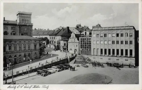 AK Bielitz Bielsko-Biała Adolf Hitler Platz Oberschlesien 1941 Postkarte