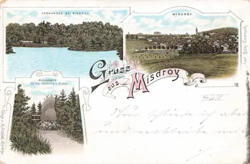 AK Misdroy Rudolphsitz Jordannsee Pommern ungelaufen Postkarte Litho