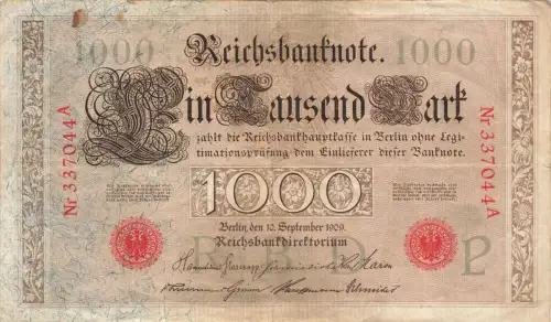 Reichsbanknote 1000 Mark Banknote 10.9.1909 DEU-36