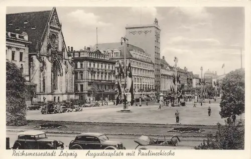 AK Leipzig Augustusplatz Paulinerkirche Sachsen ungelaufen Postkarte