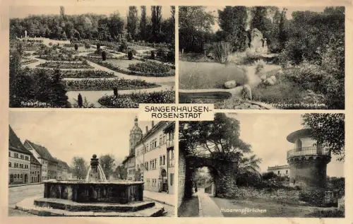AK Sangerhausen Rosarium Heideröslein Sachsen-Anhalt 1940 gelaufen Feldpostkarte