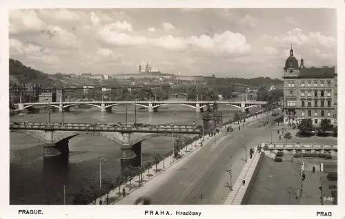 AK Prag Praha Manes Brücke Molde Böhmen gelaufen Postkarte