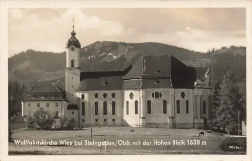 AK Steingaden Wallfahrtskirche Wies Bayern 1943 gelaufen Feldpostkarte