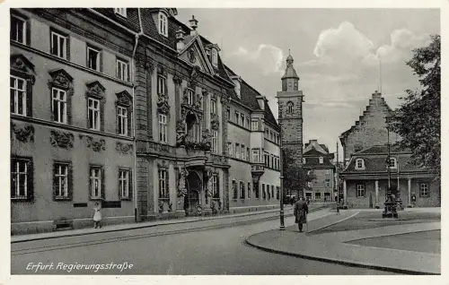 AK Erfurt Regierungungsstraße Thüringen 1939 gelaufen Postkarte