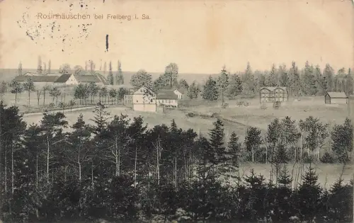 AK Freiberg Gaststätte Rosinhäuschen Sachsen 1915 gelaufen Postkarte