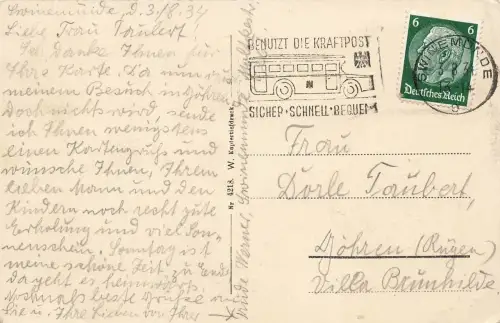 AK Schwinemünde Seebad Panorama Westen Pommern 1934 gelaufen Postkarte