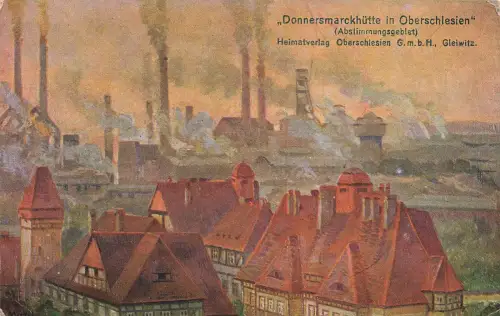 AK Hindenburg Zabrze Donnersmarckhütte Oberschlesien ungelaufen Postkarte