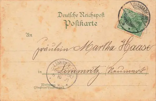 AK Groß Räschen Mathildenhütte Hotel Kunz Villa Brandenburg 1901 Postkarte Litho