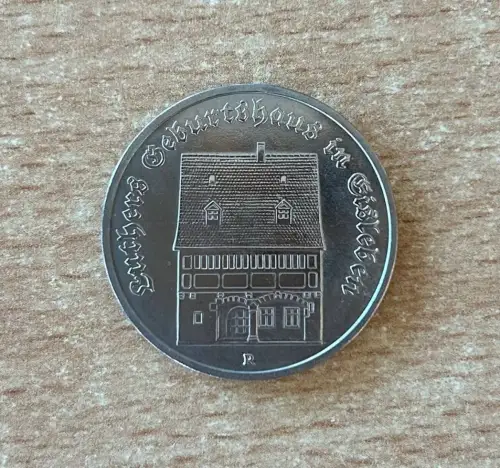 DDR 5 Mark 1983 Luthers Geburtshaus im Eisleben Gedenkmünze
