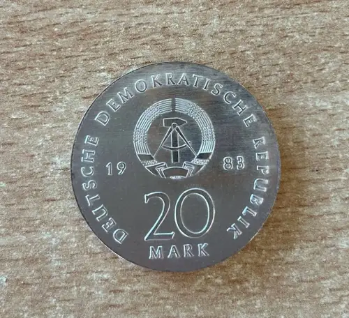20 Mark 1983 Martin Luther 500 Silber Gedenkmünze DDR