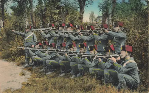 AK 1.WK Gefecht zu Fuß Sachsen Husaren Regiment Nr. 18 König Albert Großenhain