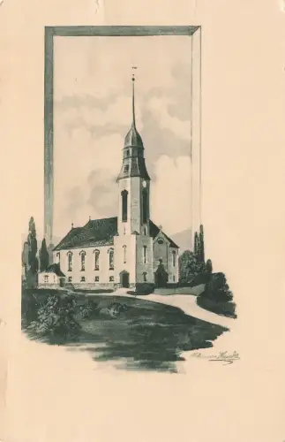 AK Pockau-Lengenfeld Kirche Vogtland Sachsen ungelaufen Postkarte