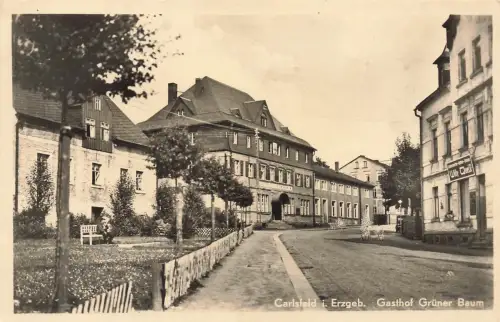 AK Carlsfeld Gasthof Grüner Baum Erzgebirge Sachsen ungelaufen Postkarte