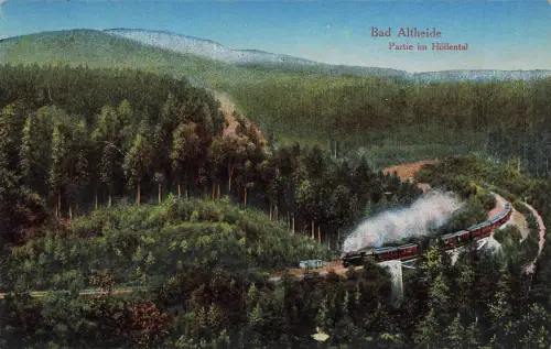 AK Bad Altheide Polanica-Zdrój Partie Höllental Schlesien 1924 Postkarte