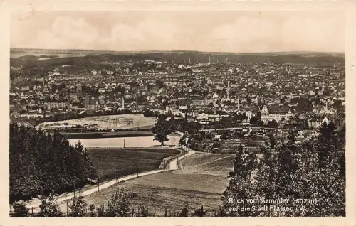 AK Plauen Stadtansicht Blick vom Kemmler Vogtland Sachsen ungelaufen Postkarte