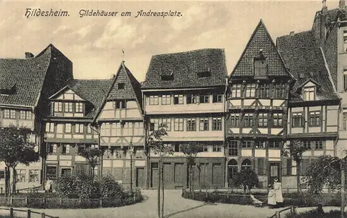 AK Hildesheim Gildehäuser Andreasplatz Niedersachsen ungelaufen Postkarte