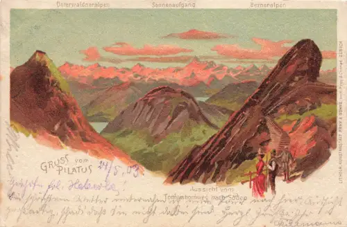 AK Pilatus bei Luzern Unterwaldneralpen Berneralpen Schweiz 1903 Postkarte
