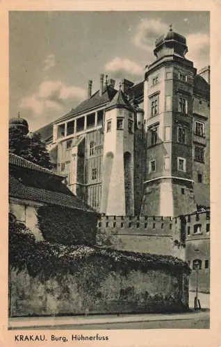 AK Krakau Burg Hühnerfuss Polen 1940 gelaufen Feldpostkarte