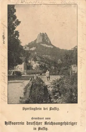 AK Aussig Sperlingstein Vereinskarte Böhmen 1915 gelaufen Feldpostkarte