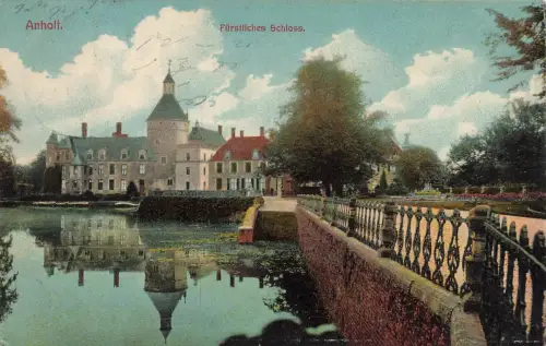 AK Anhalt Fürstliches Schloss Ballenstedt Sachsen-Anhalt 1912 gelaufen Postkarte