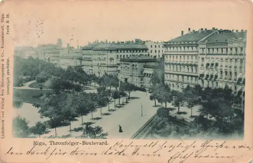AK Riga Thronfolger Boulevard Lettland 1900 gelaufen Postkarte