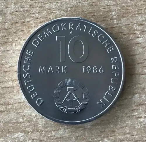 DDR 10 Mark Ernst Thälmann 1986 Gedenkmünze