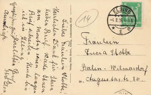 AK Elbing Friedrich Wilhelm Platz Rathaus Ostpreussen 1926 gelaufen Postkarte