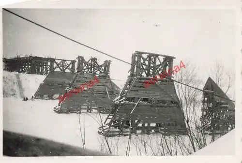Bauarbeiten an der Dnepr Brücke bei Schklow / Schkloff Ostfront