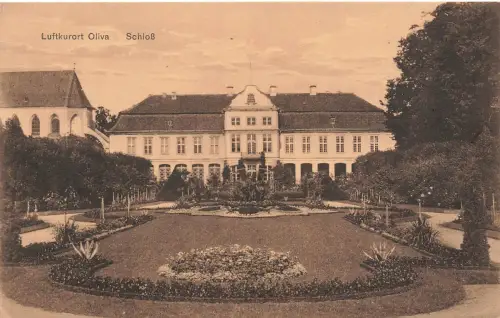 AK Danzig Luftkurort Oliva Schloß Danzig 1933 gelaufen Postkarte