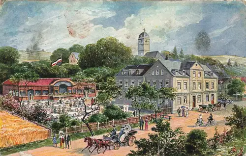 AK Mosel Gasthaus Gambrinus Sachsen 1915 gelaufen Postkarte