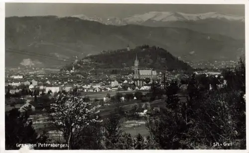 AK Graz Stadtansicht Kirche Steiermark Österreich 1938 gelaufen Postkarte