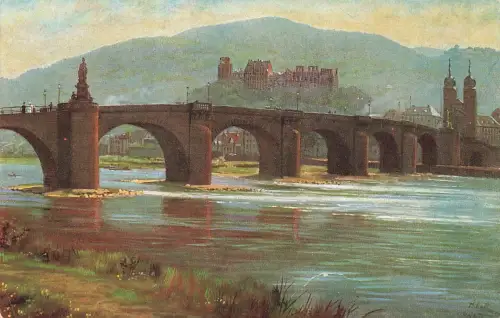 AK Heidelberg Alte Neckarbrücke Baden-Württemberg ungelaufen Postkarte
