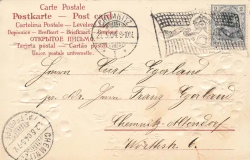 AK Pfingsten Frohes Pfingstfest Kinder Maiglöckchen Wein 1904 geprägt Postkarte