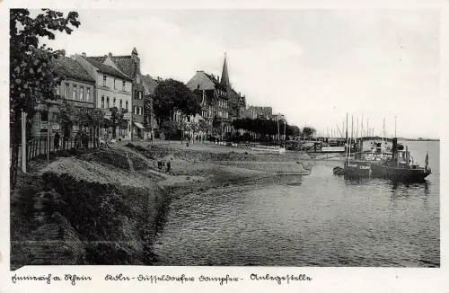AK Emmerich am Rhein Anlegestellen Nordrhein-Westfalen gelaufen 1935 Postkarte