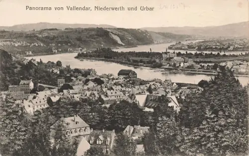 AK Vallendar Panorama Niederwerth Urbar Rheinland-Pfalz 1917 Feldpostkarte