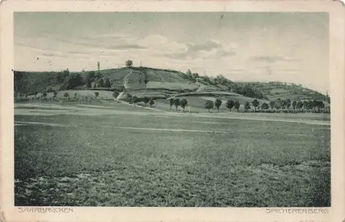 AK Saarbrücken Spicherberg Landschaft Saarland gelaufen 1915 Feldpostkarte