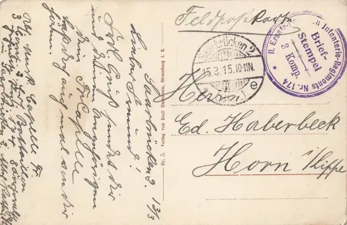 AK Saarbrücken Spicherberg Landschaft Saarland gelaufen 1915 Feldpostkarte
