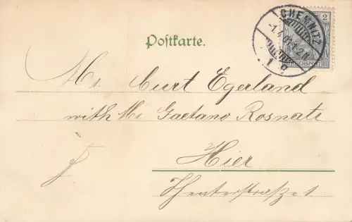 AK Ostern Fröhliche Ostern Weidenkätzchen Kirche Osterglocken 1901 Postkarte