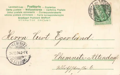 AK Weihnachten Fröhliche Weihnachten Winterlandschaft Kerzen 1904 Postkarte