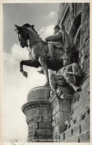 AK Kyffhäuserland Kyffhäuser Denkmal Thüringen 1932 gelaufen Postkarte