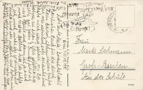AK Sorau N.-L Schmidtstraße Ecke Priebuserstraße Polen 1929 gelaufen Postkarte